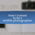 How I trained to be a wildlife photographer
