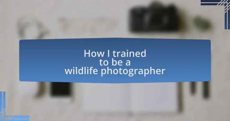 How I trained to be a wildlife photographer
