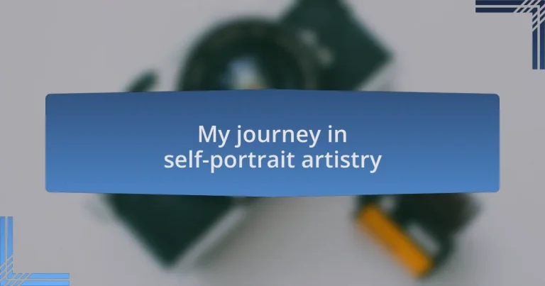 My journey in self-portrait artistry
