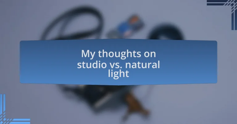 My thoughts on studio vs. natural light